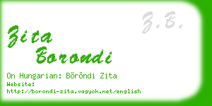 zita borondi business card