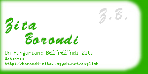 zita borondi business card